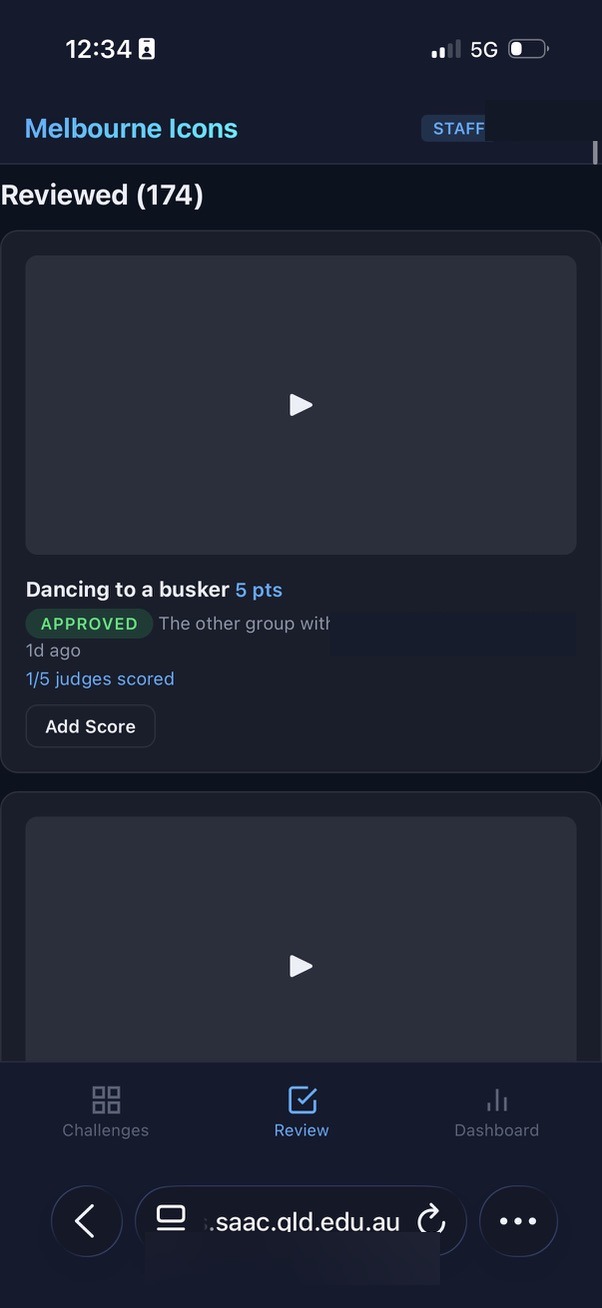 Staff review screen 2